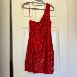 BB Dakota Steve Madden One Shoulder Sequence Mini Dress